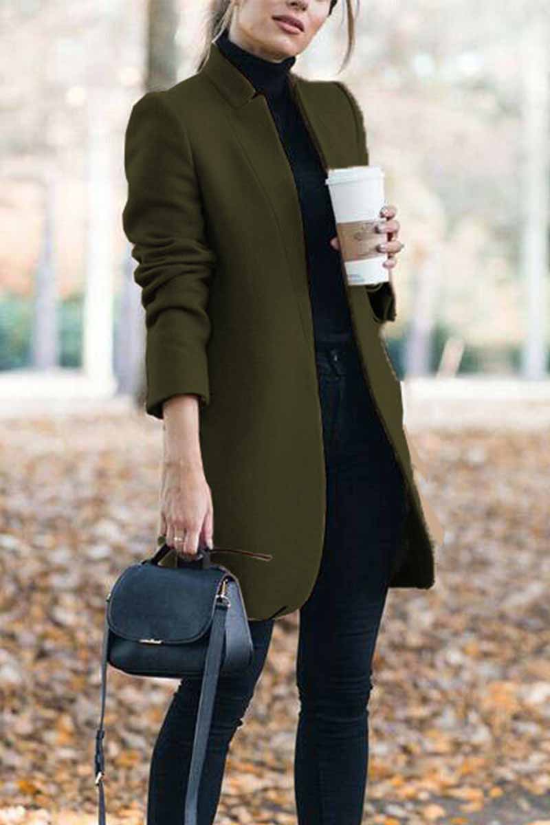 GR - Elegant coat with stand-up collar