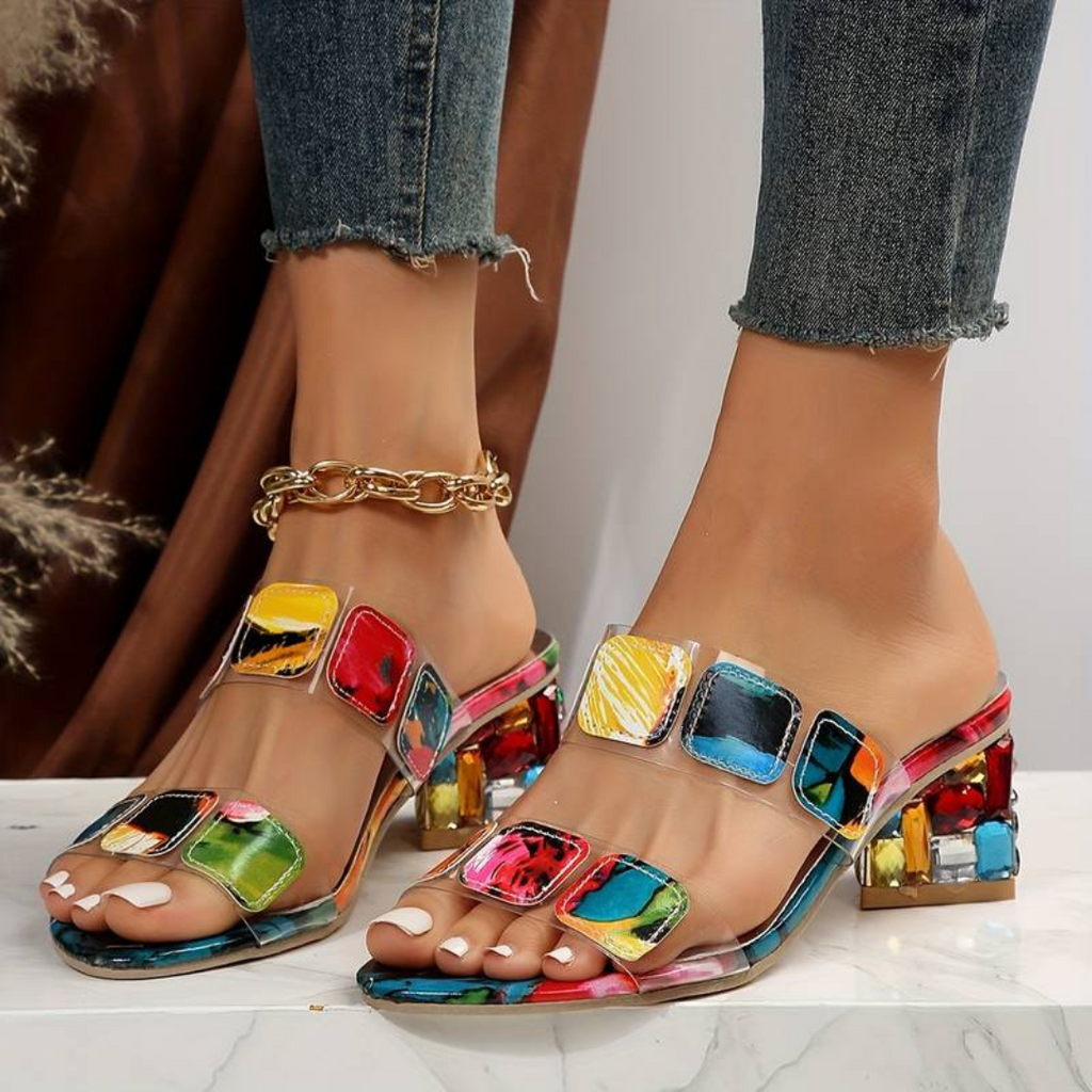 Sandals | Colorful block-heeled sandals for a vibrant look
