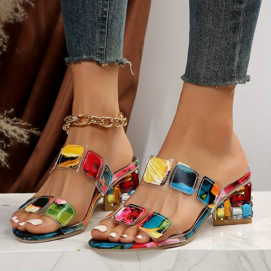 Sandals | Colorful block-heeled sandals for a vibrant look
