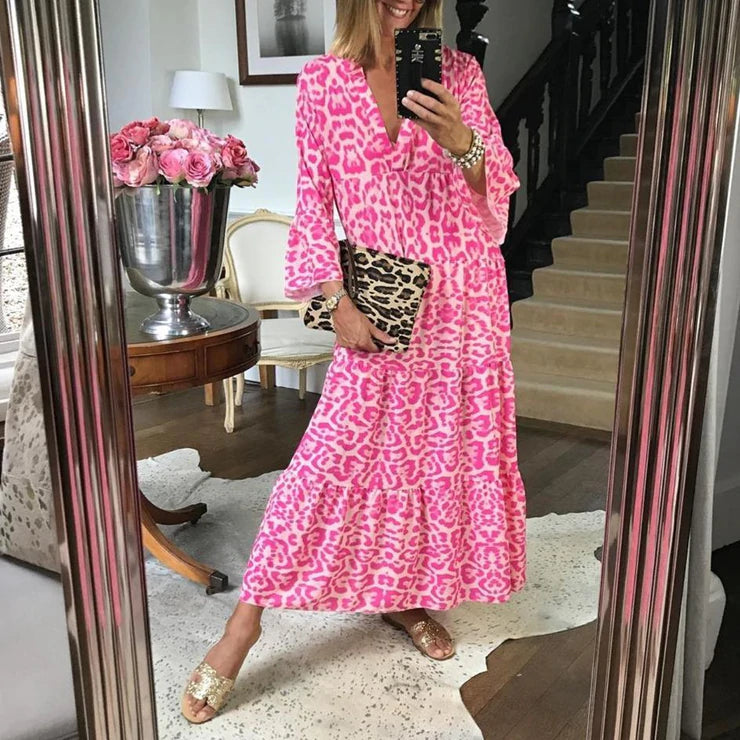 GR | Stylish summer dress with leopard print