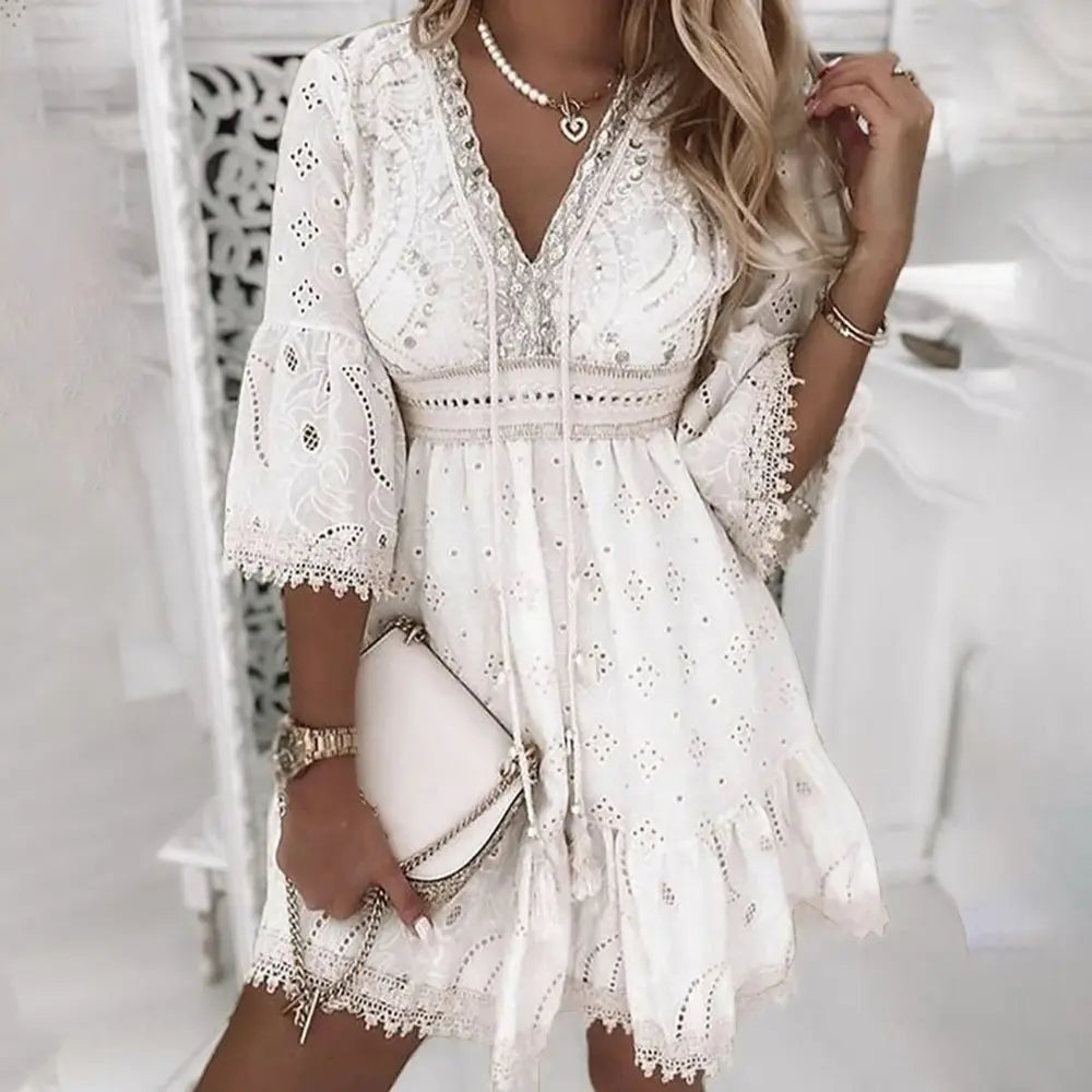 GR | Sommer Boho Mini Kleid