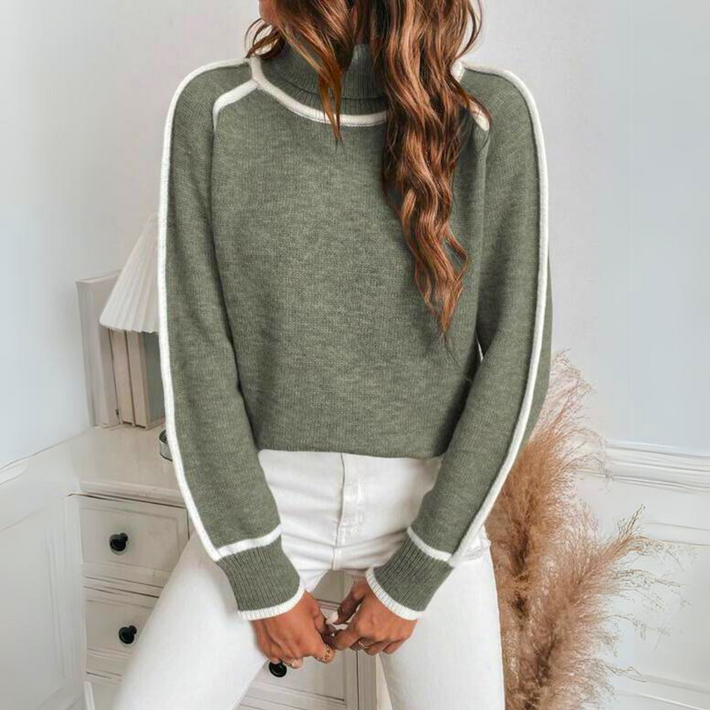 GR - Luxe Olivgrüne Strickpullover