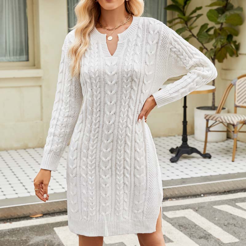 GR Kleid | Lässiges Strickkleid mit Zopfmuster