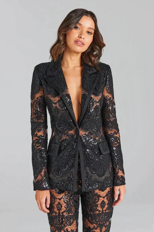 GR | Luxurious Sequin Blazer and Trousers Set
