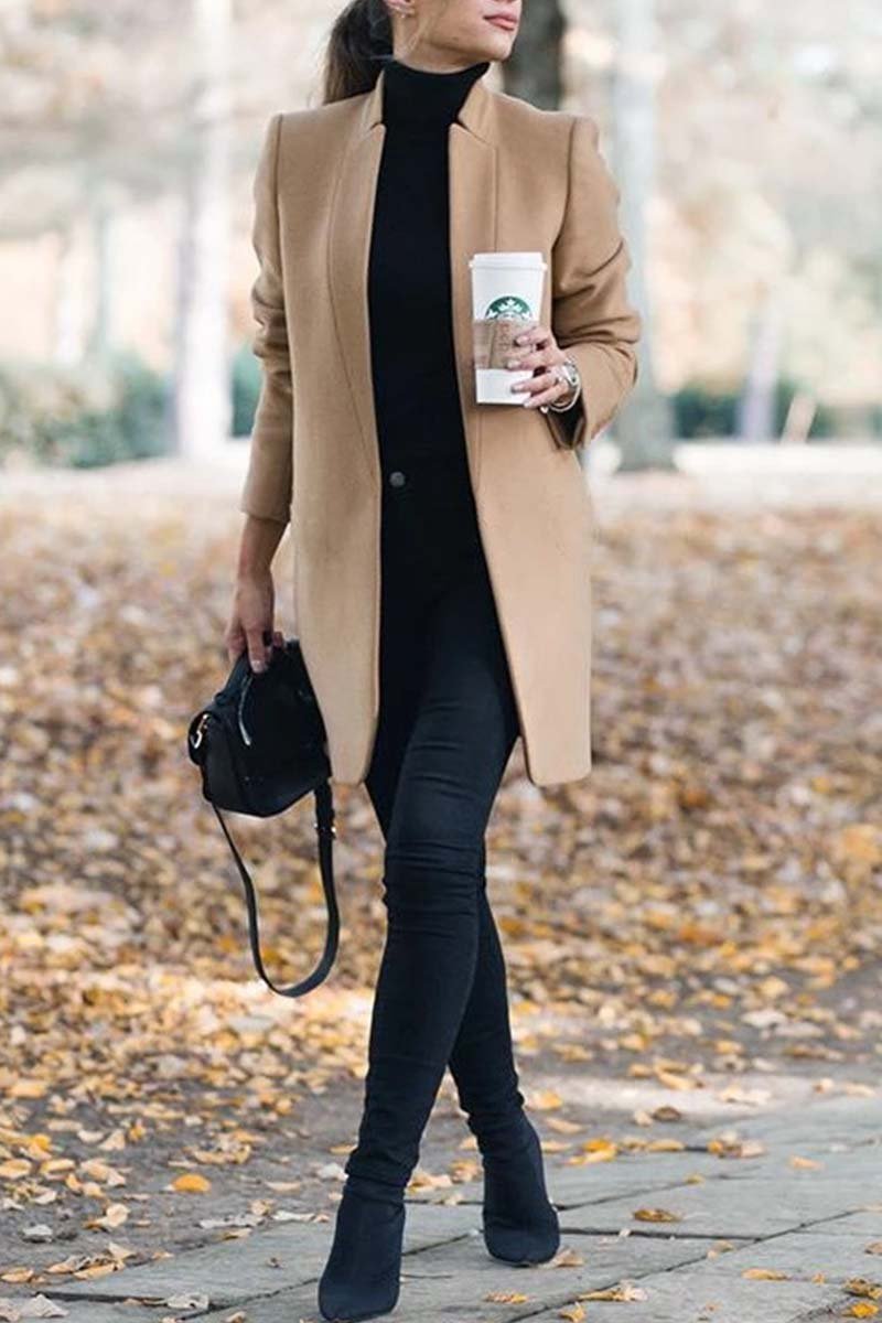 GR - Elegant coat with stand-up collar