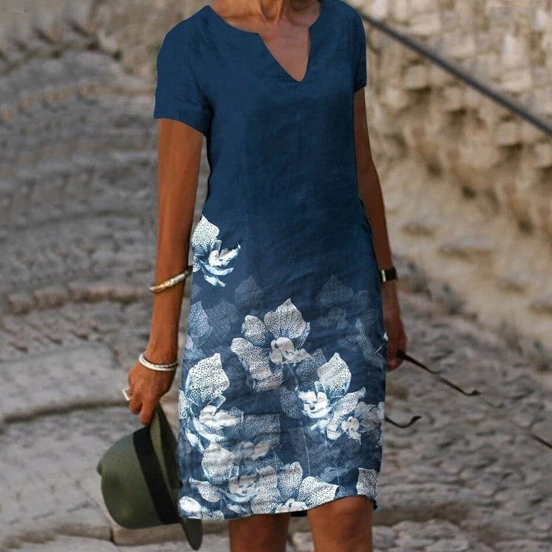GR | Floral lightweight cotton dress for women