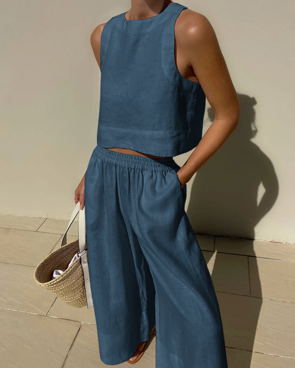 GR | Linen Two-Piece Summer Set for Women