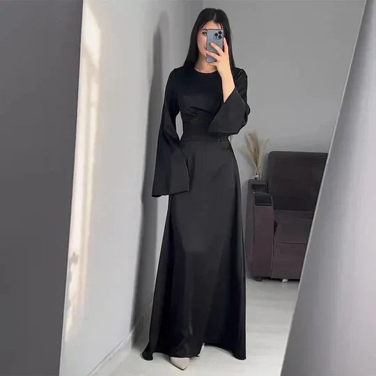 GR | Lange Frauenkleider Aus Satin Stil