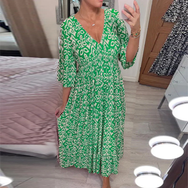 GR | Modische Damenkleid mit Print