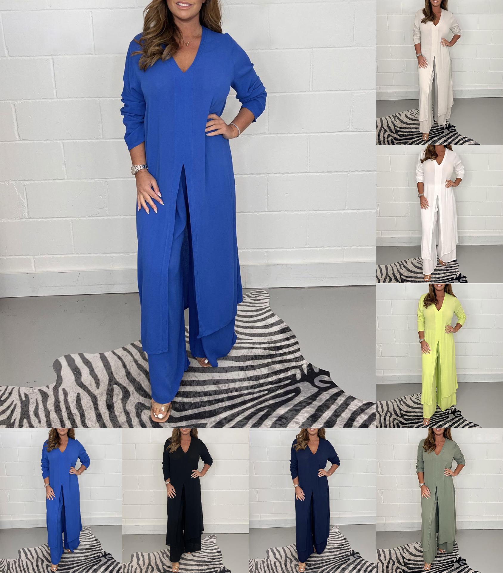 GR | Casual two-piece set with V-neck