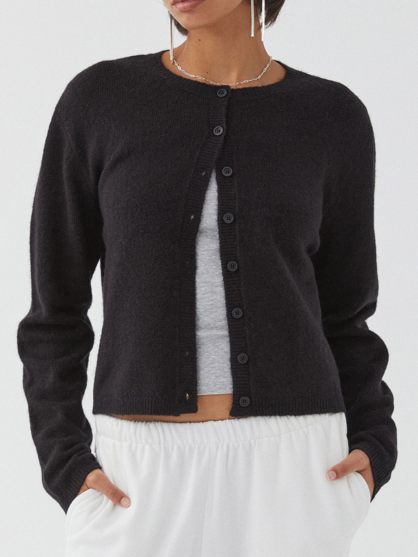 GR | Colorful solid-color women's cardigan