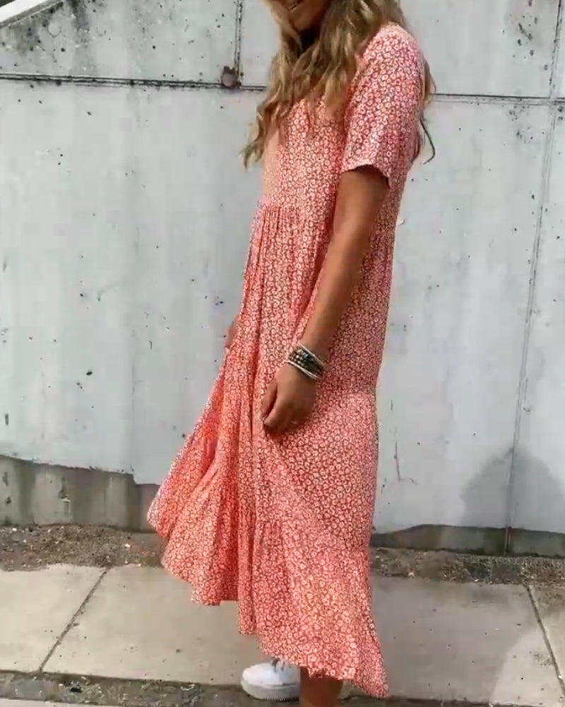 GR | Kurzarmkleid mit Blumenmuster