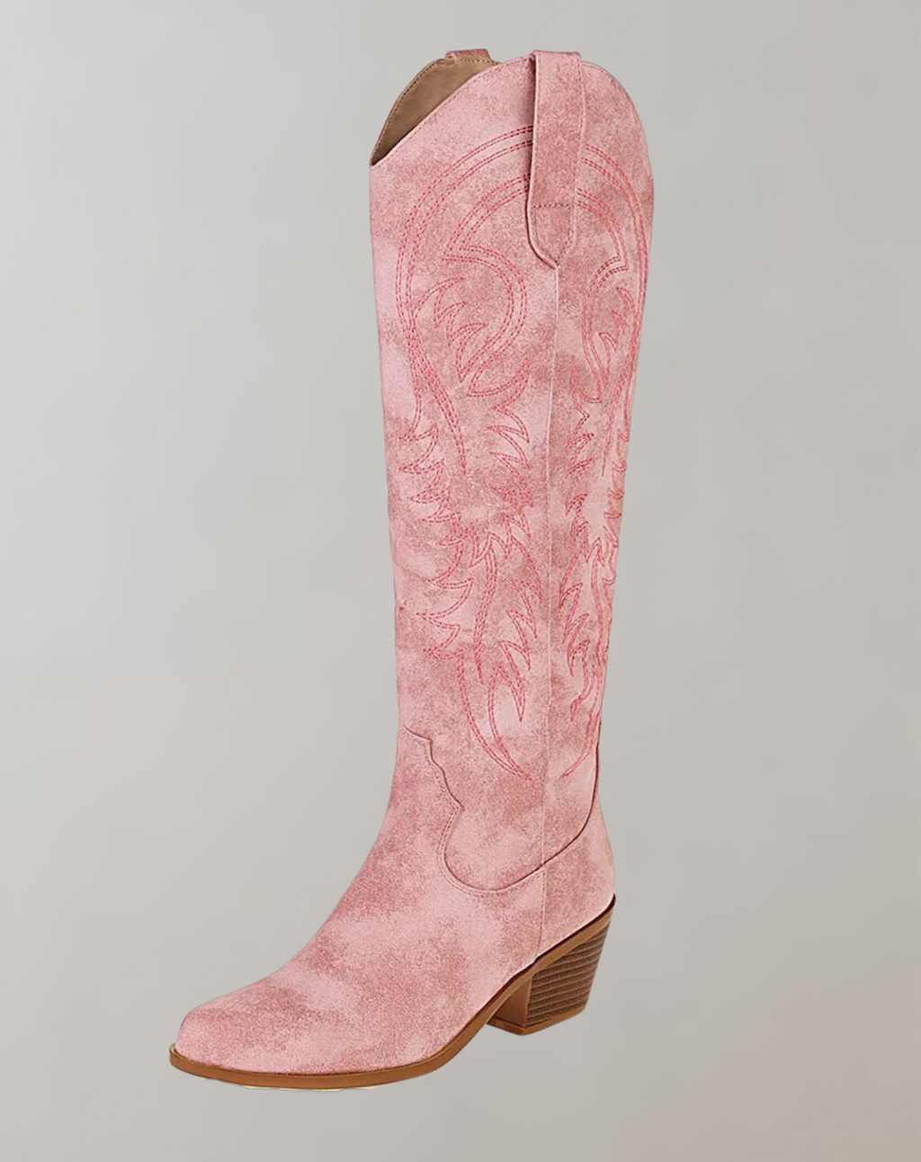 GR | Embroidered knee-high western boots