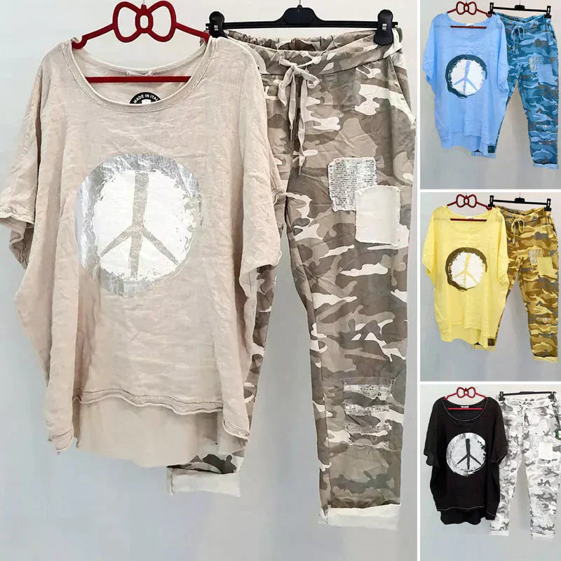 GR | Two-piece camouflage outfit for women - trendy outfit