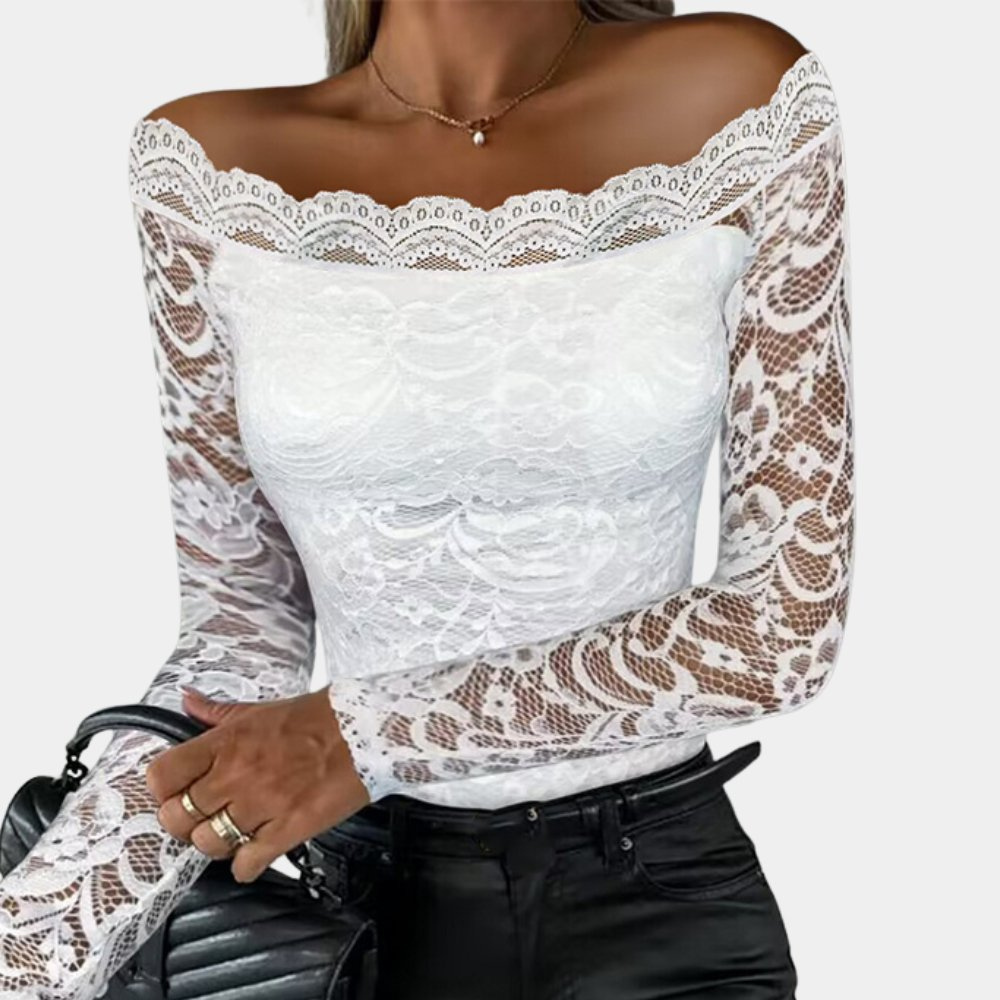 GR | Women's Stylish Off-Shoulder Lace Top | Women's Stylish Off-Shoulder Lace Shirt