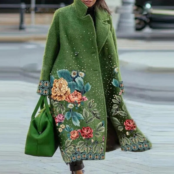GR | Elegant coat with floral pattern