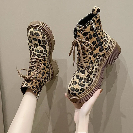 Leopard print boots