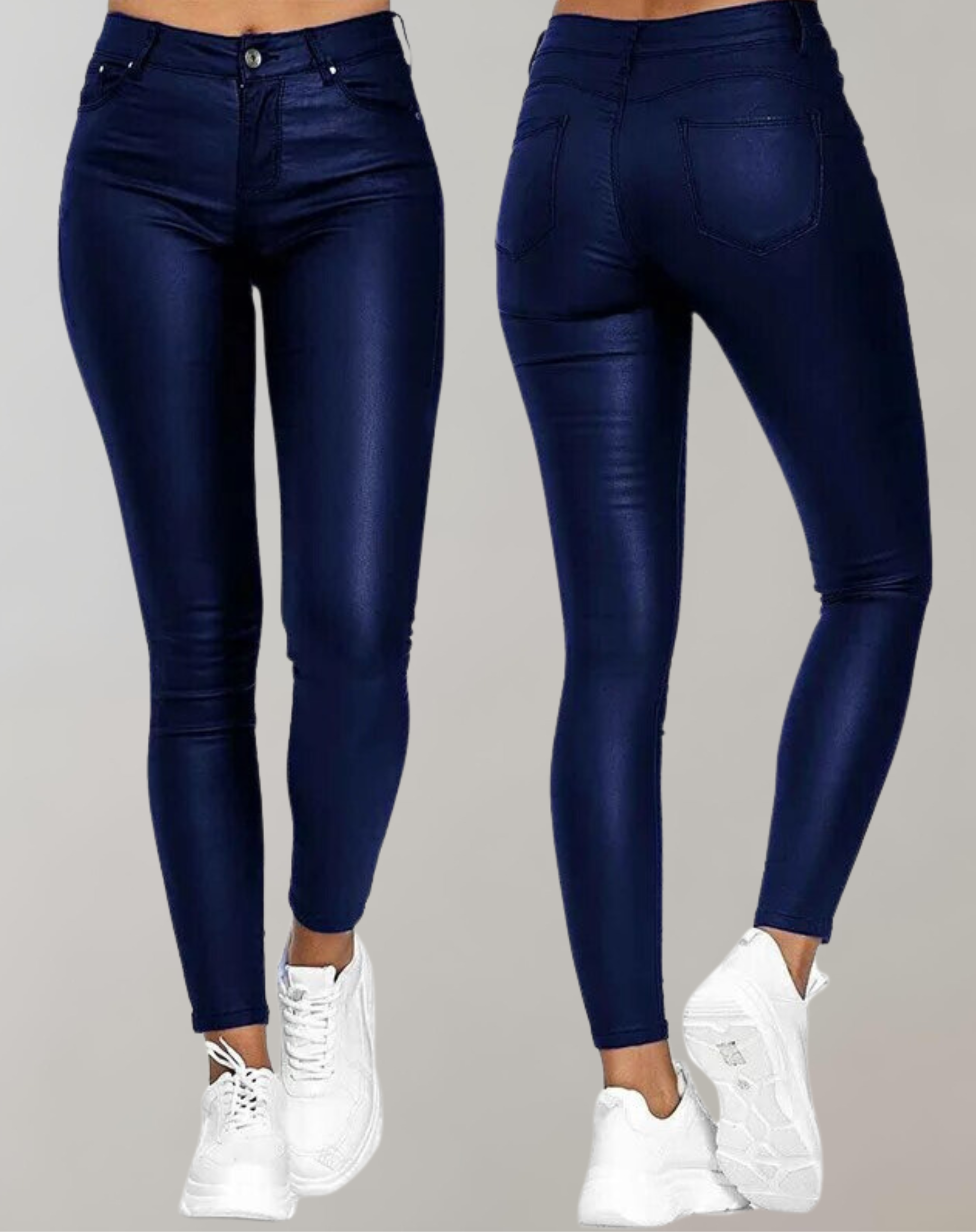 GR - Damen PU-Lederhose Schwarze
