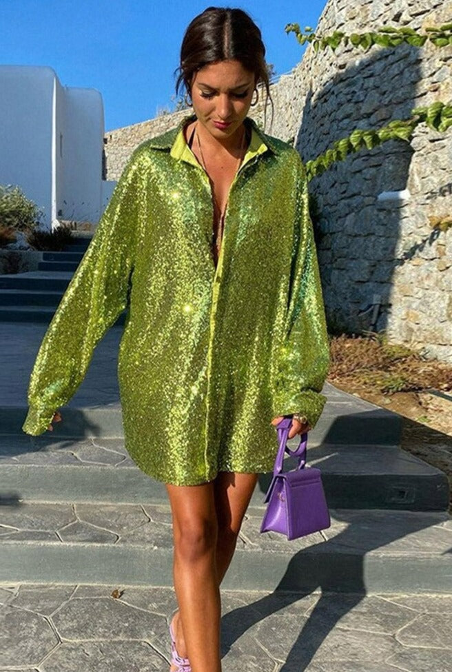 GR - Extra-large glitter shirt for women