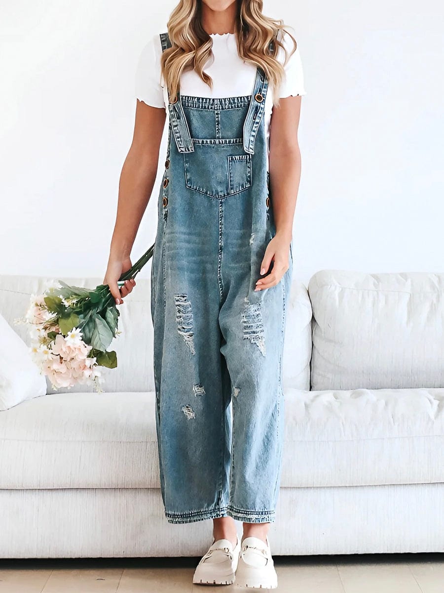 GR | Sleeveless Loose Denim Jumpsuit