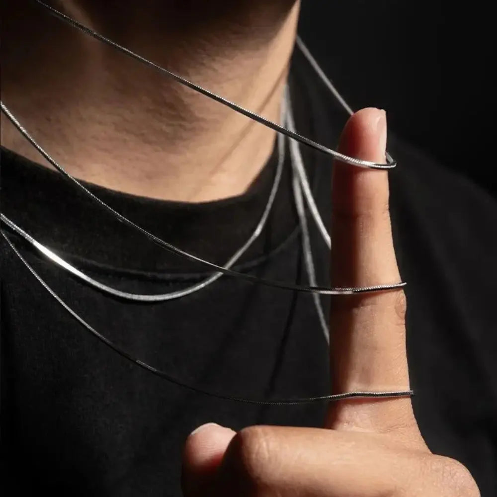 GR | 2mm Snake Link Chain 925 Sterling Silver Necklace