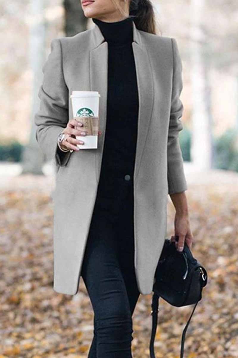 GR - Elegant coat with stand-up collar