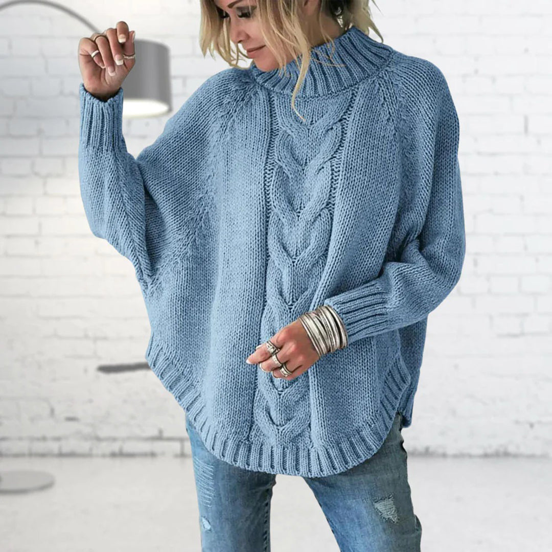 GR - Women's chunky knit roll-neck sweater