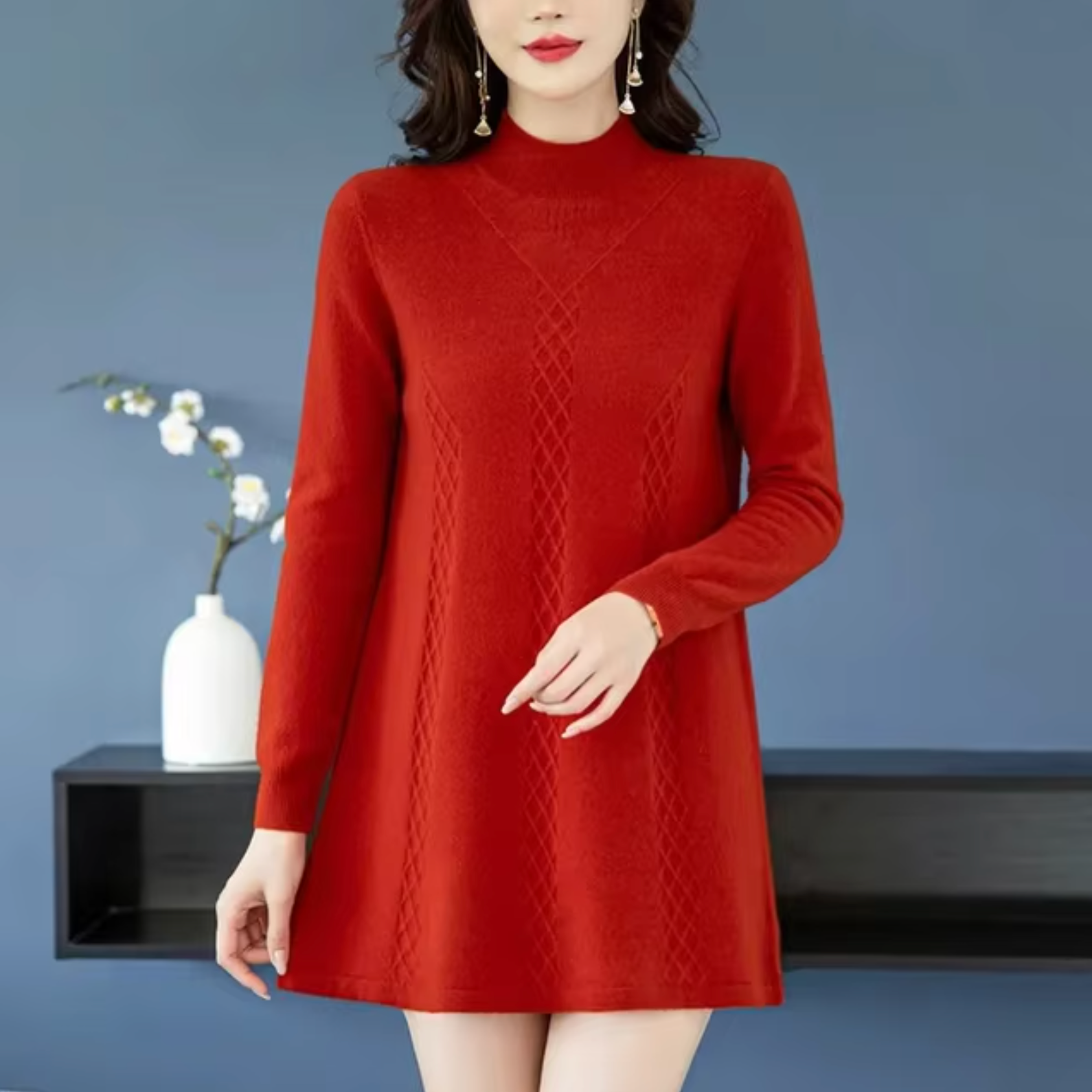 – Knit sweater dress