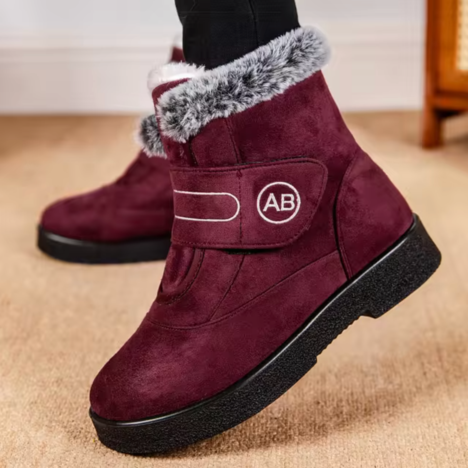 GR | Fur-trimmed ankle boots