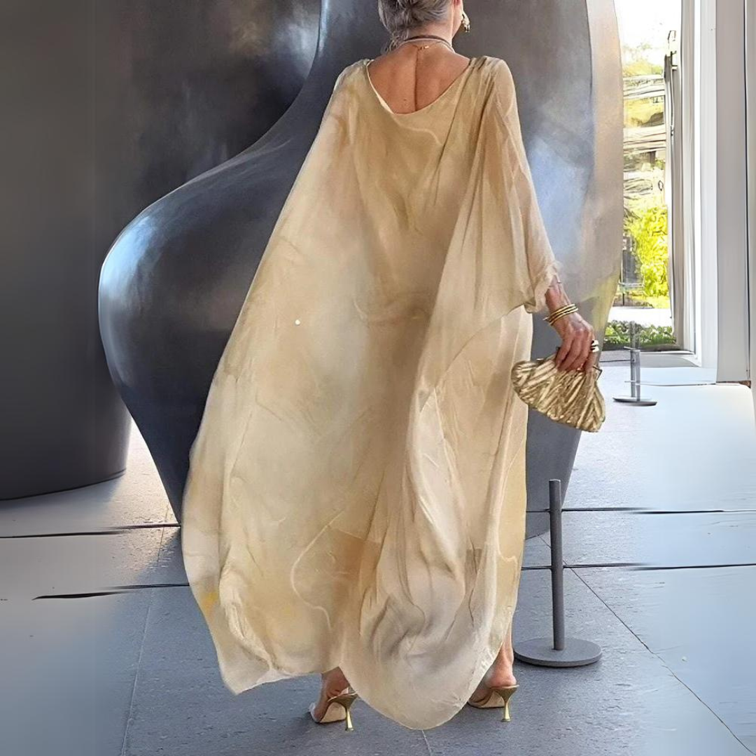 GR | Kaftan Dress Flowing Lightweight Fabric Elegant Loose Fit Wide Sleeves
