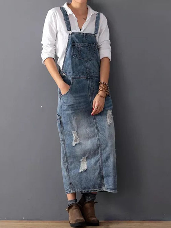 GR | Casual denim pinafore dress