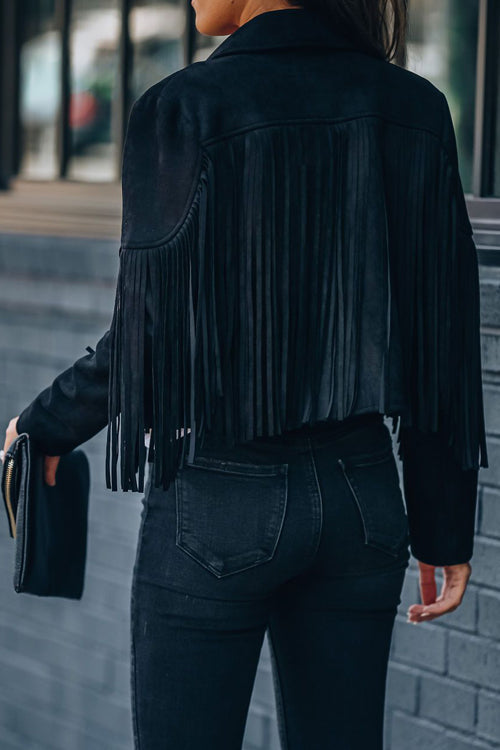 GR | At Your Best Fringe Edge Faux Suede Shacket