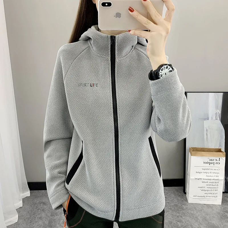 GR | Women's Fleece Jacket, Lightweight and Breathable with Zipper
