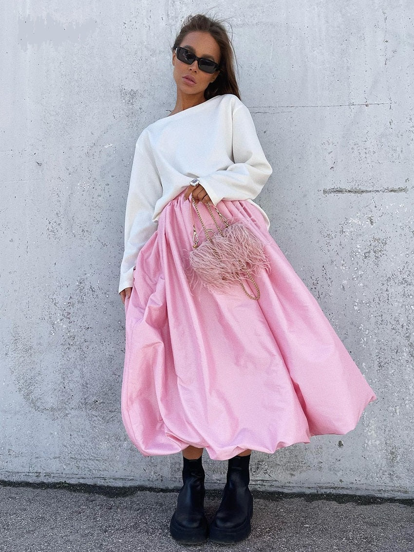 GR | Long Spring Skirts Pleated