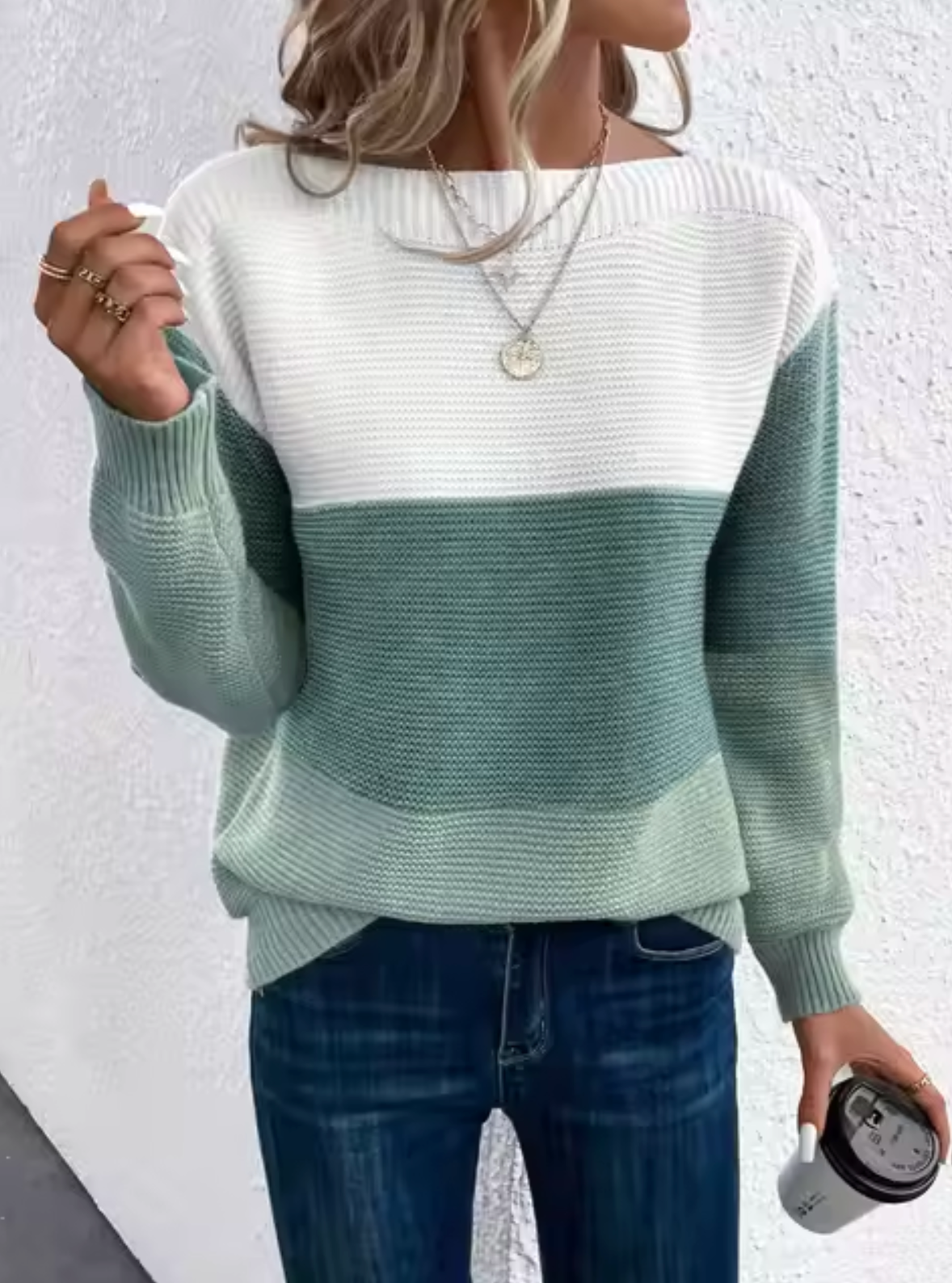 GR | Casual Herbst Dreifarbiger Strickpullover für Frauen