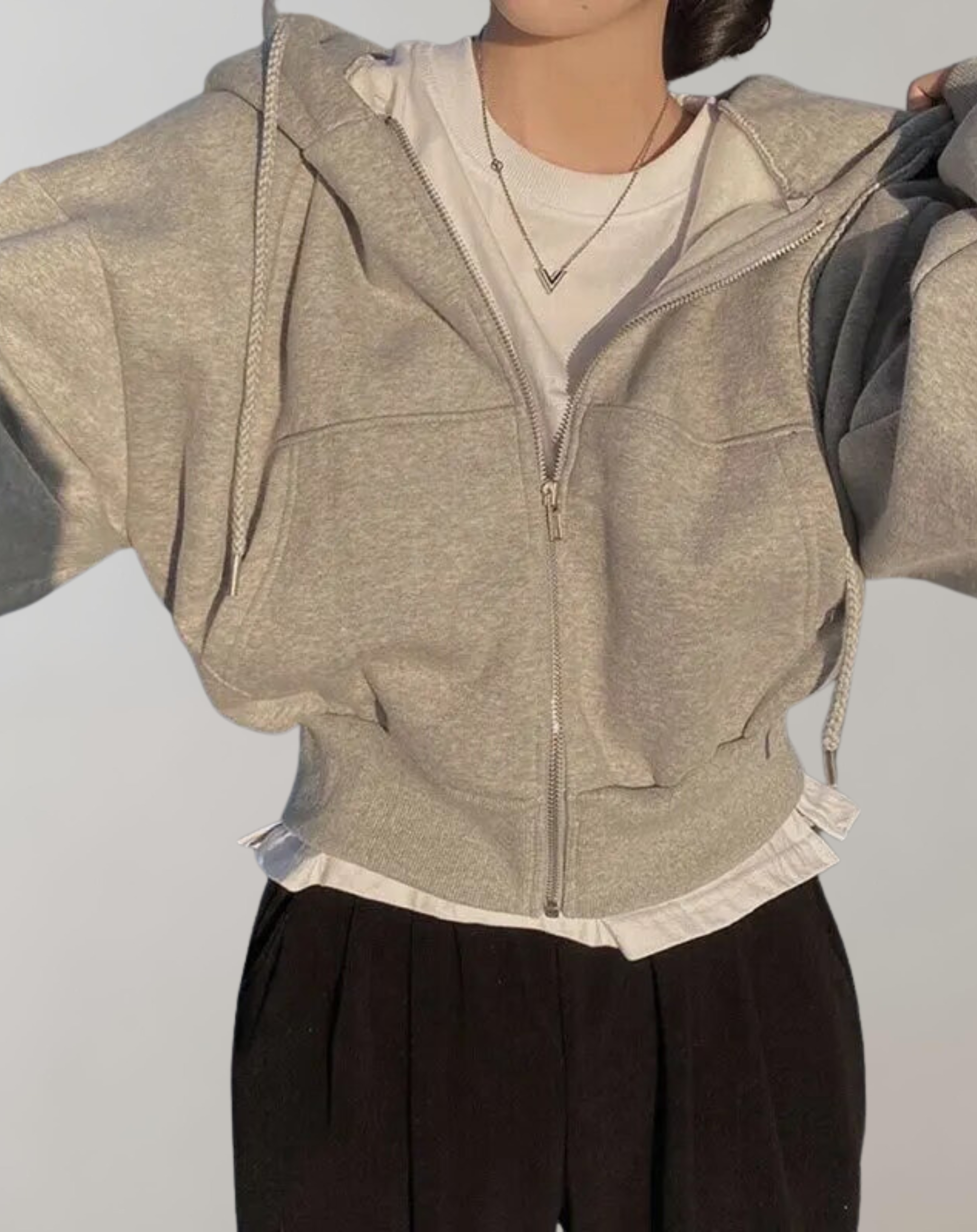 GR - Women's Solid Hooded Sweatshirt