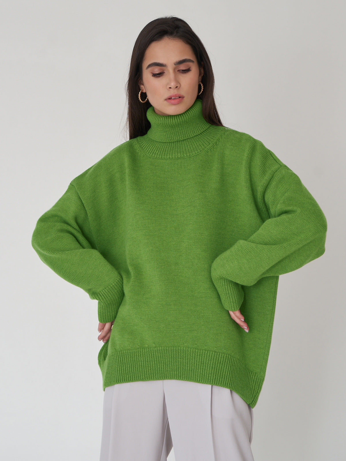 GR | Lieblicher Winter Hoher Kragen Pullover
