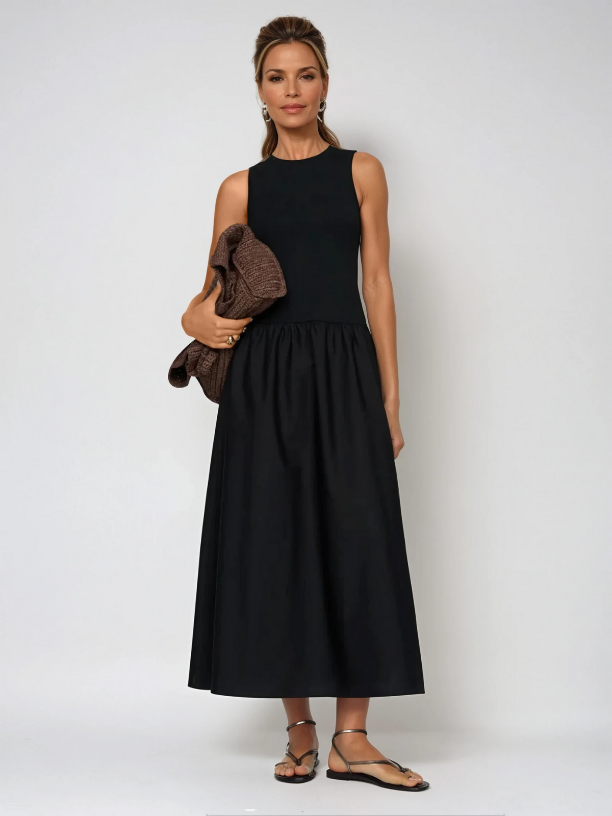 GR | Neck Casual Stitching Vest Dress