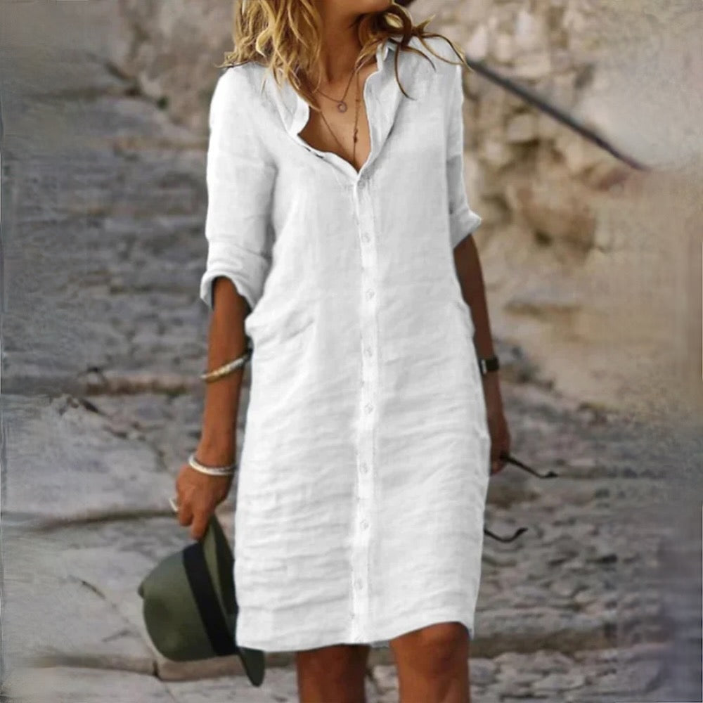 GR | Cotton Linen Women's Dress