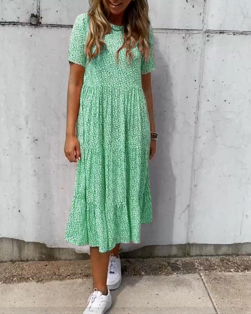 GR | Kurzarmkleid mit Blumenmuster