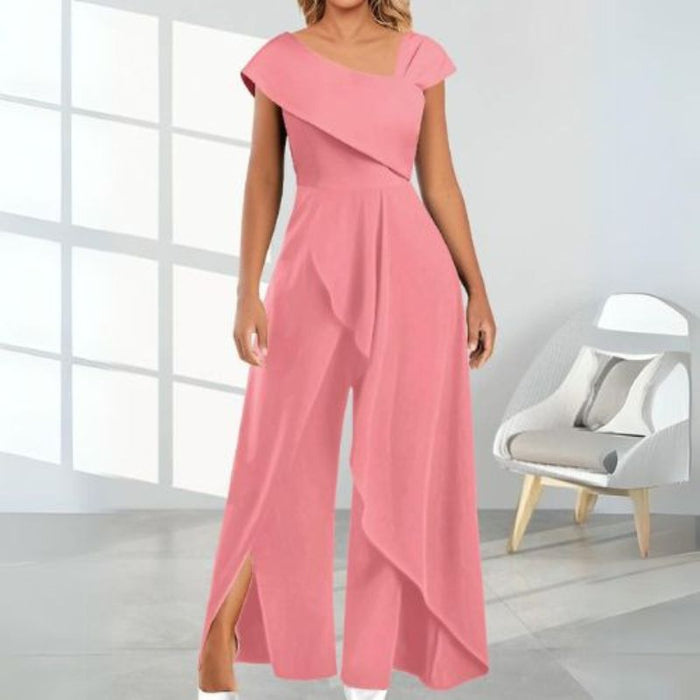 GR | Elegant women's jumpsuit, diagonal asymmetrical design