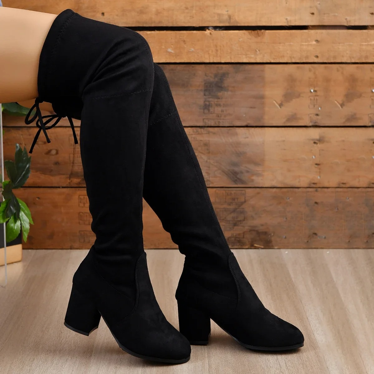 GR | Over-the-knee boots, women's boots, lace-up closure, comfortable fit