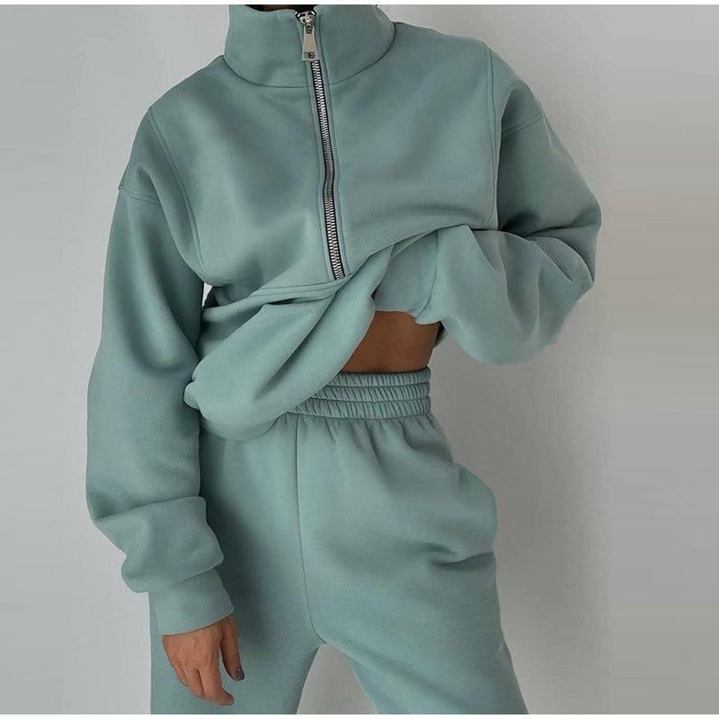 GR sweatshirt and trousers for women's clothing with zipper 