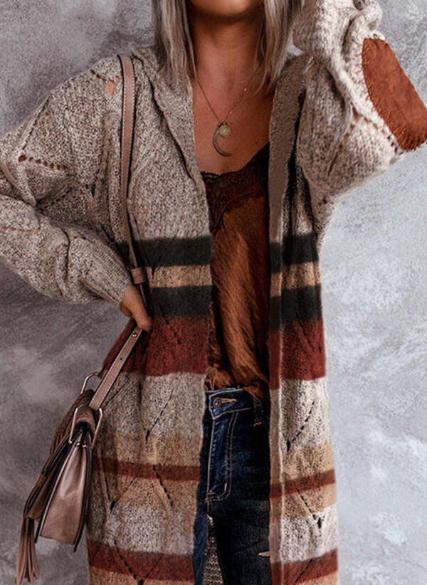 GR | Modische Strickjacke mit Kapuze