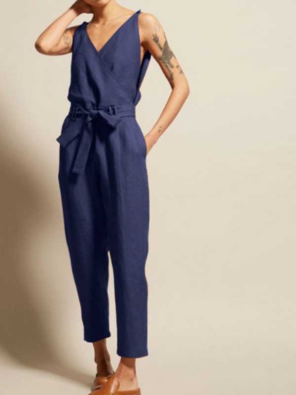 GR | Neck Sleeveless Jumpsuit