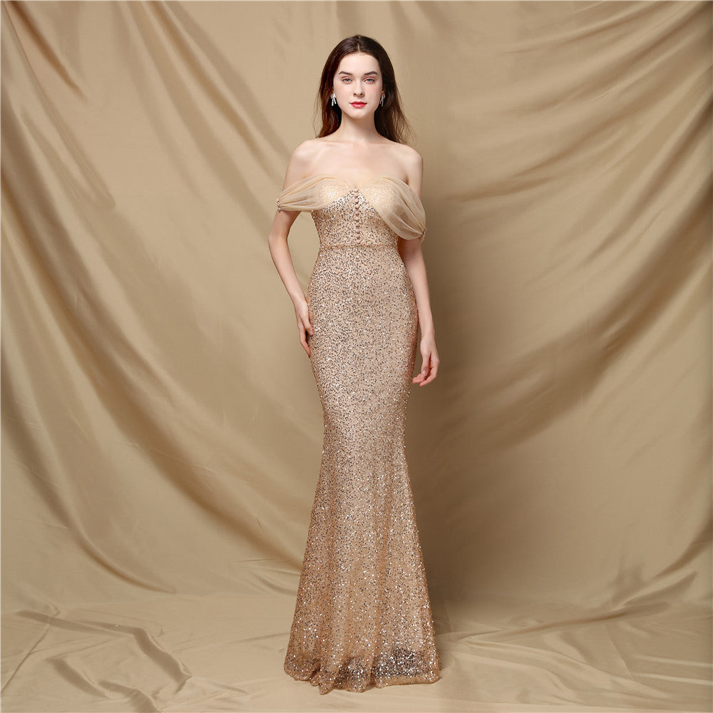 GR | Classic off-the-shoulder evening dress for women