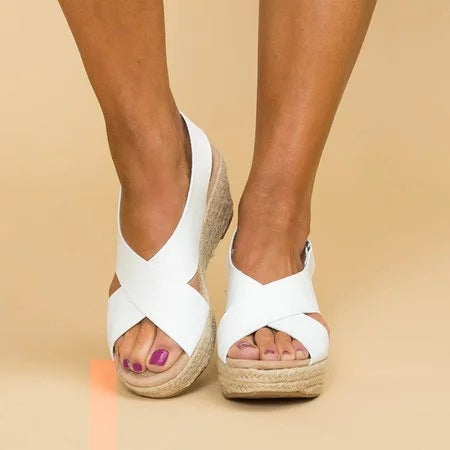 GR | Wedge Sandals with Elastic Straps for Women