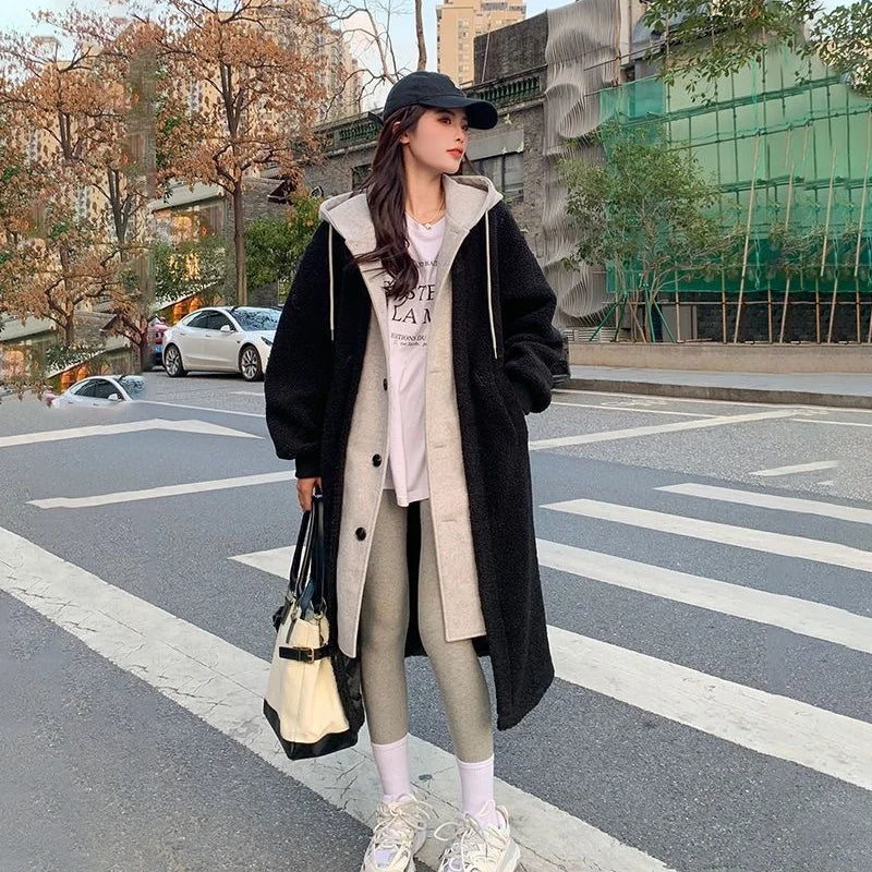 GR - Women's Color-Block Teddy Coat