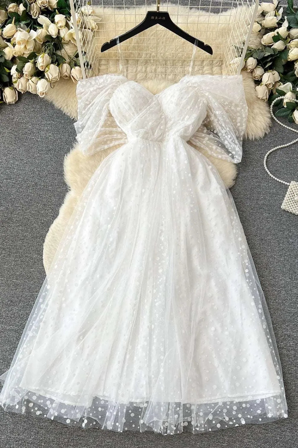 GR | Luxury French white dress
