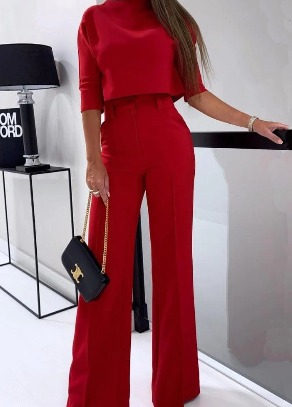 GR fitted wide-leg fashion tops